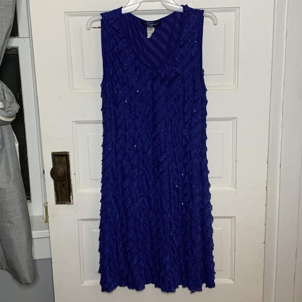 Sparkly Dark Blue Mini Cocktail Dress by Forgiveness Size Medium (M)